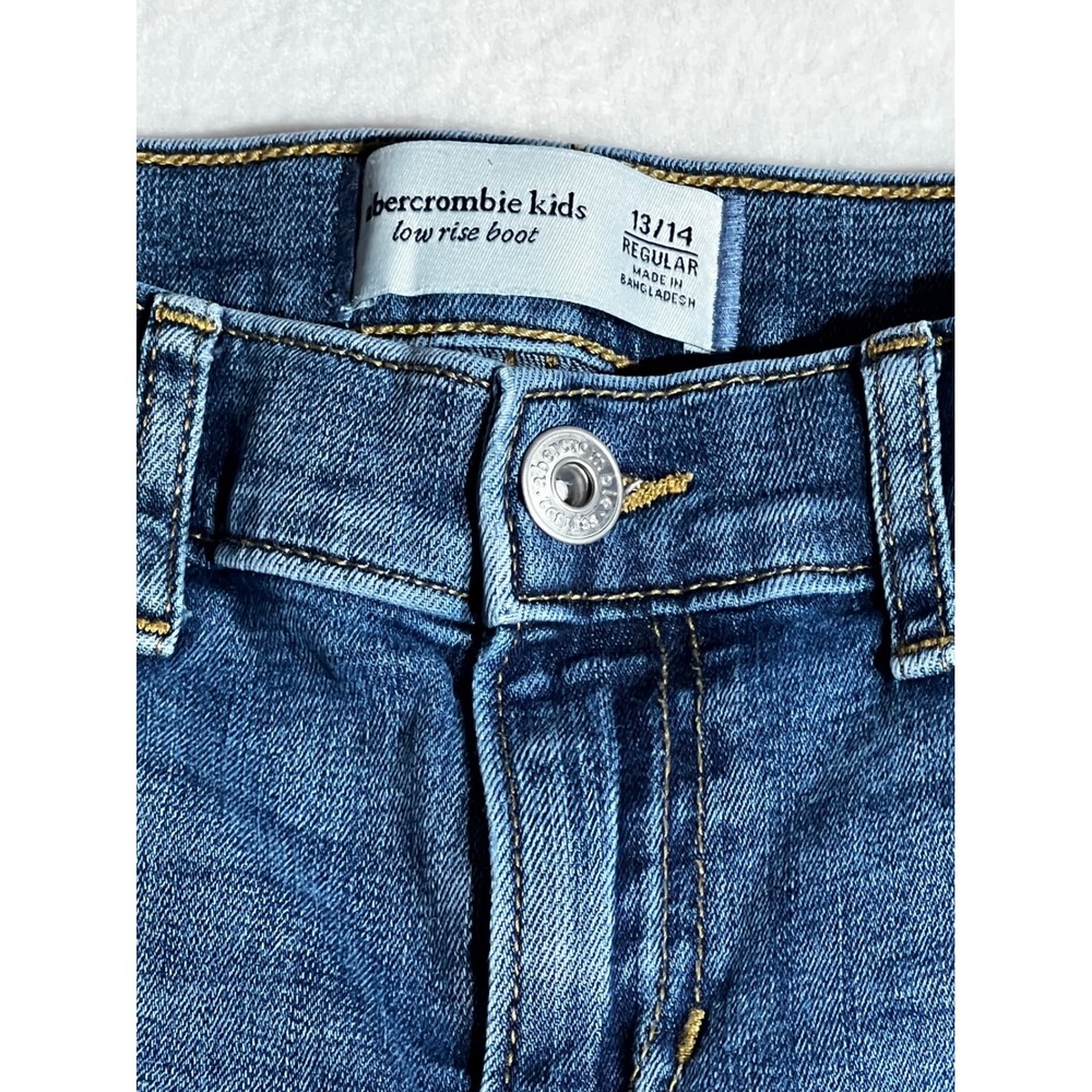 Abercrombie Kids Low Rise Bootcut Jeans Medium Wash Size 13/14 Regular 92 Patch
